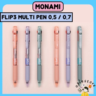 MONAMI Flip 3 Neon and Black Ballpoint Multi Pen