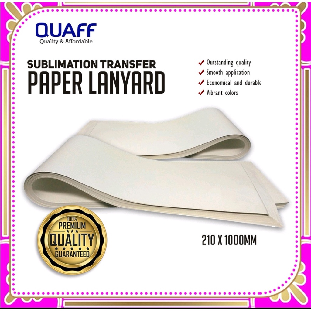 QUAFF Sublimation Transfer Paper Lanyard 210x1000 meters (100 sheets