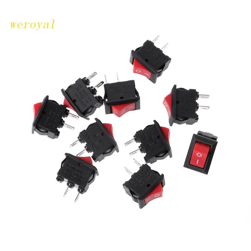 weroyal 10 Pcs 2 Pin 10x15mm SPST ON/OFF Soldering Terminal Boat Rocker ...
