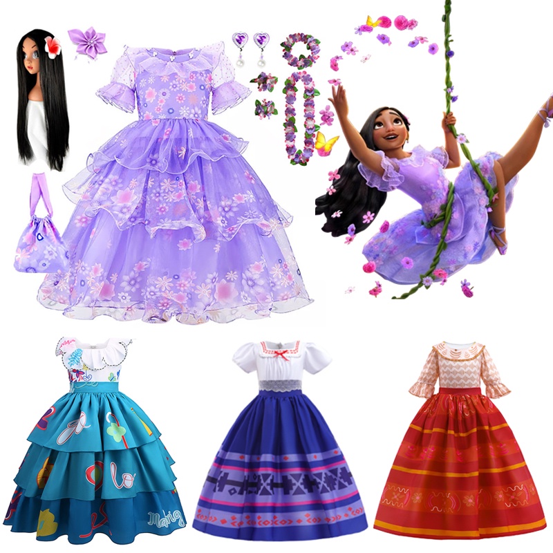 Disney New Encanto Costume for Girls Princess Dress Suit Cosplay Charm ...