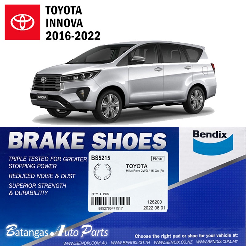 BENDIX BRAKE SHOE TOYOTA INNOVA 2016-2022 1SET 4PCS 5215 | Shopee ...