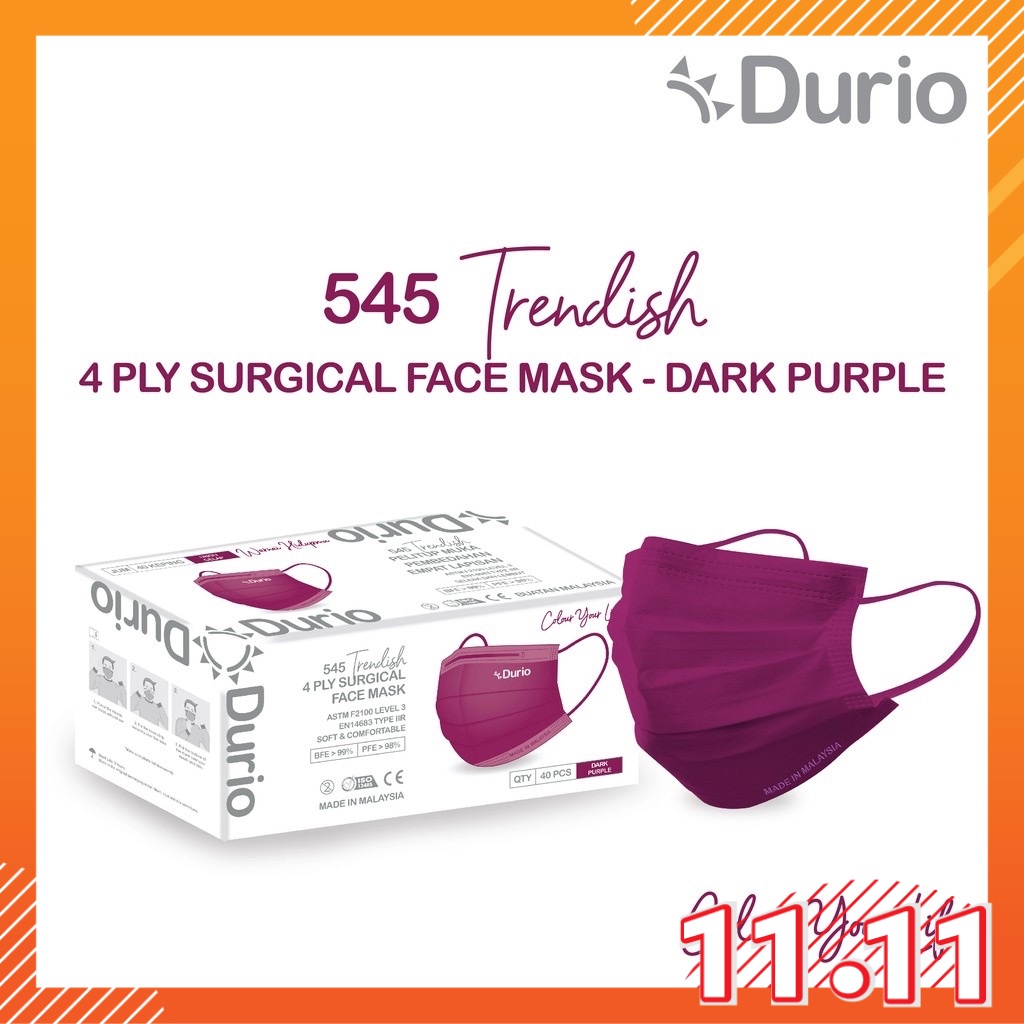 [Durio Authorised Reseller] Durio 545 Trendish 4ply Surgical Face Mask ...