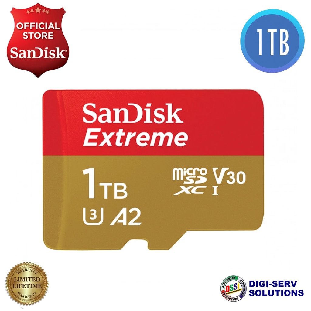 SanDisk Extreme Series 1TB MicroSDXC A2 UHS-1 Class 10 U3 V30 up to ...