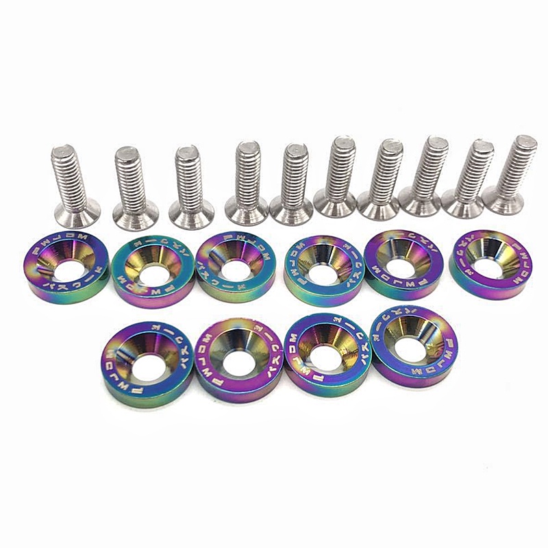 10pcs-m6-jdm-car-modified-hex-fasteners-fender-washer-bumper-engine