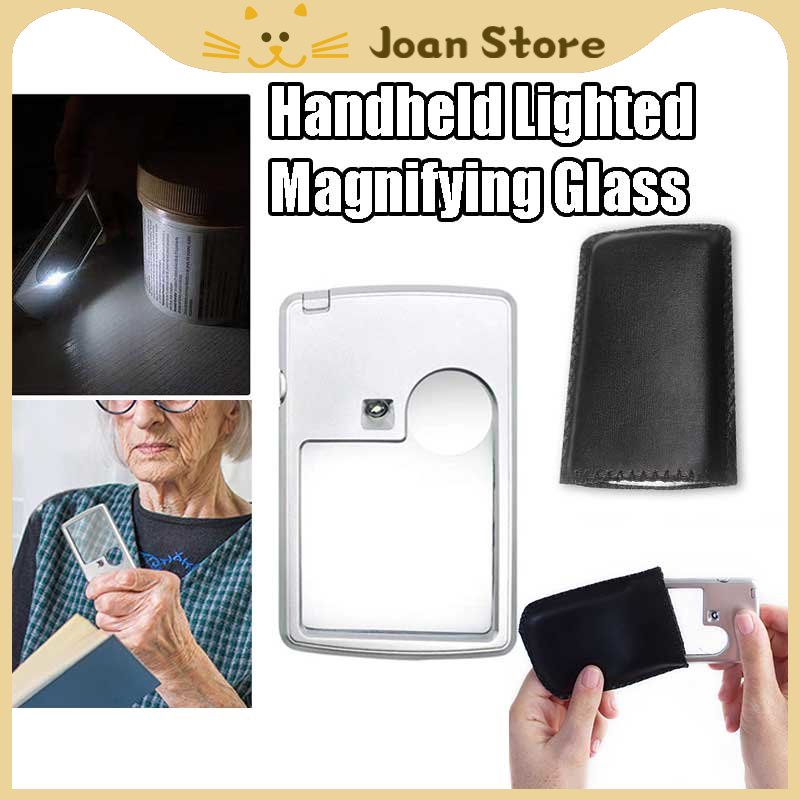 6X Lighted Magnifying Glass Handheld Reading Magnifier Glass With LED