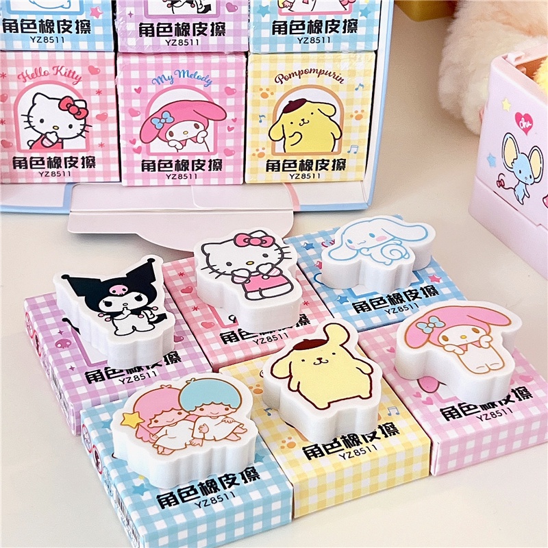 Sanrio Character Eraser Cartoon Modeling Cute Rubber Student Stationery ...