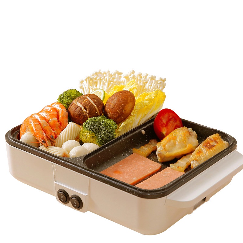 №Multifunction Electric Cooker Mini Hotpot Barbecue Grill Griddle Egg