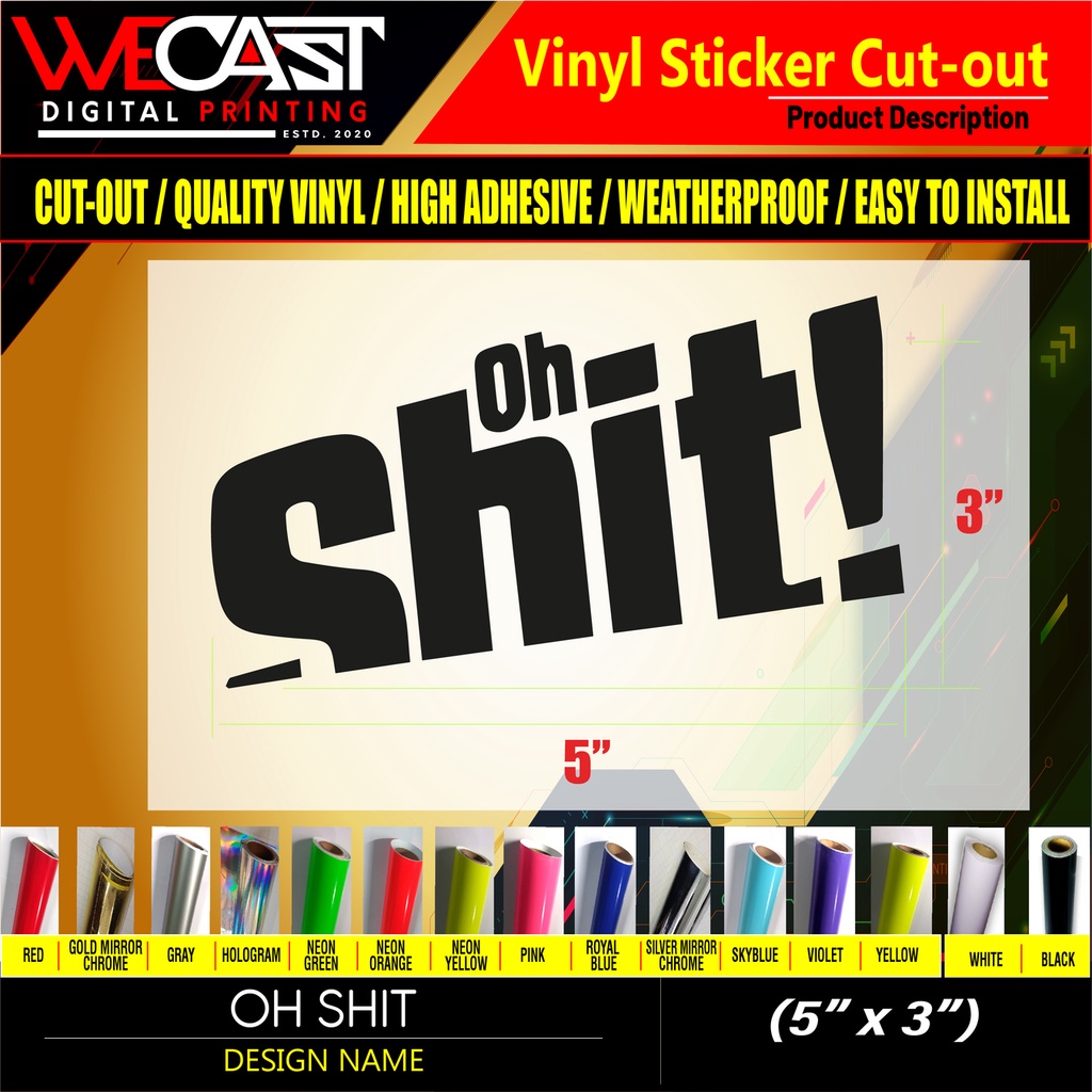 OH-SHIT STICKER DECALS | Shopee Philippines