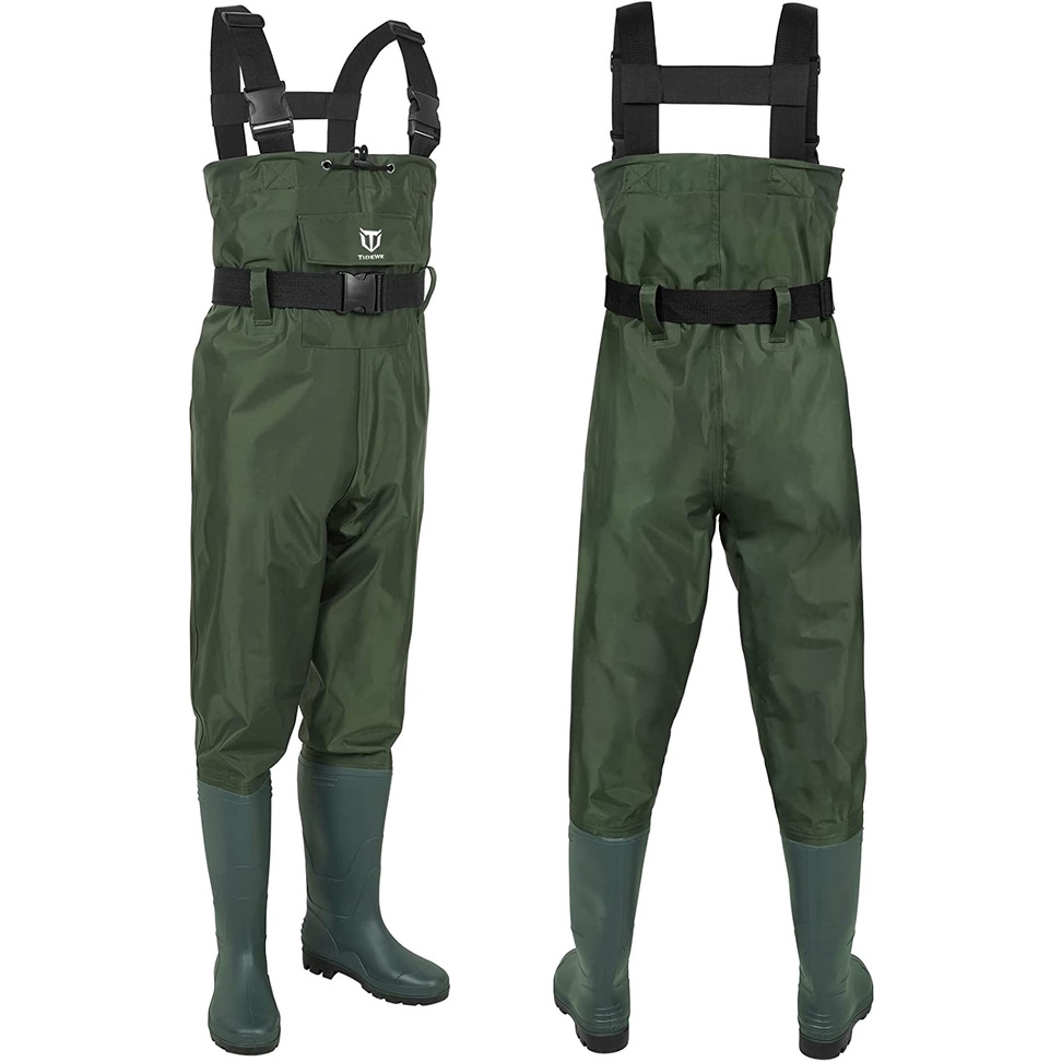 Chest wading pants, 2-layer nylon/PVC waterproof fishing and hunting ...