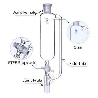 1pcs 25ml to 1000ml Constant Pressure Separating Funnel with PTFE ...