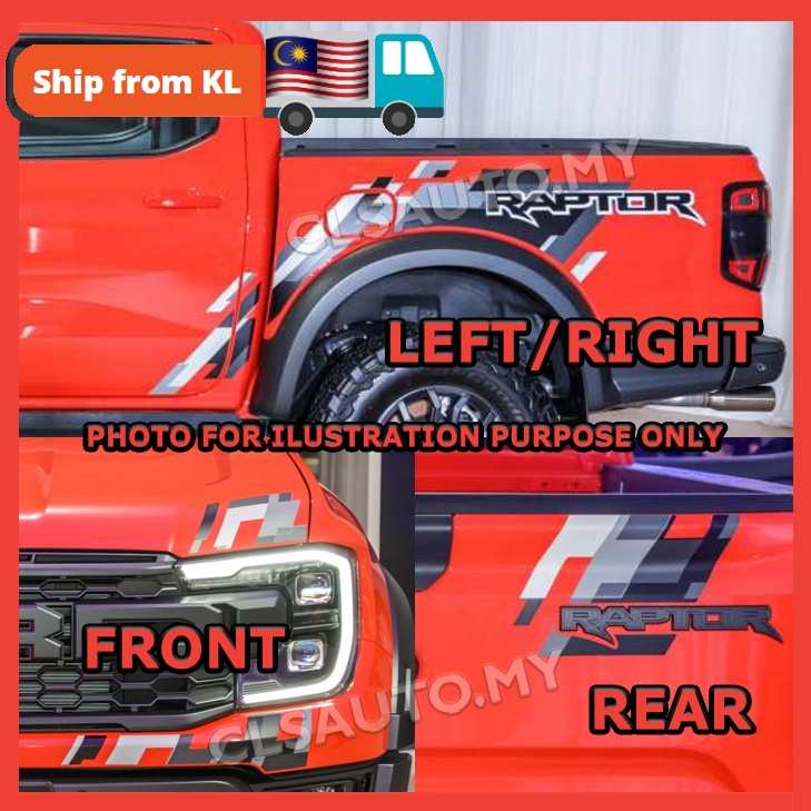 Ford Raptor Sticker Body Ranger Wildtrak Car Decal Side Lining 2022 XLT ...