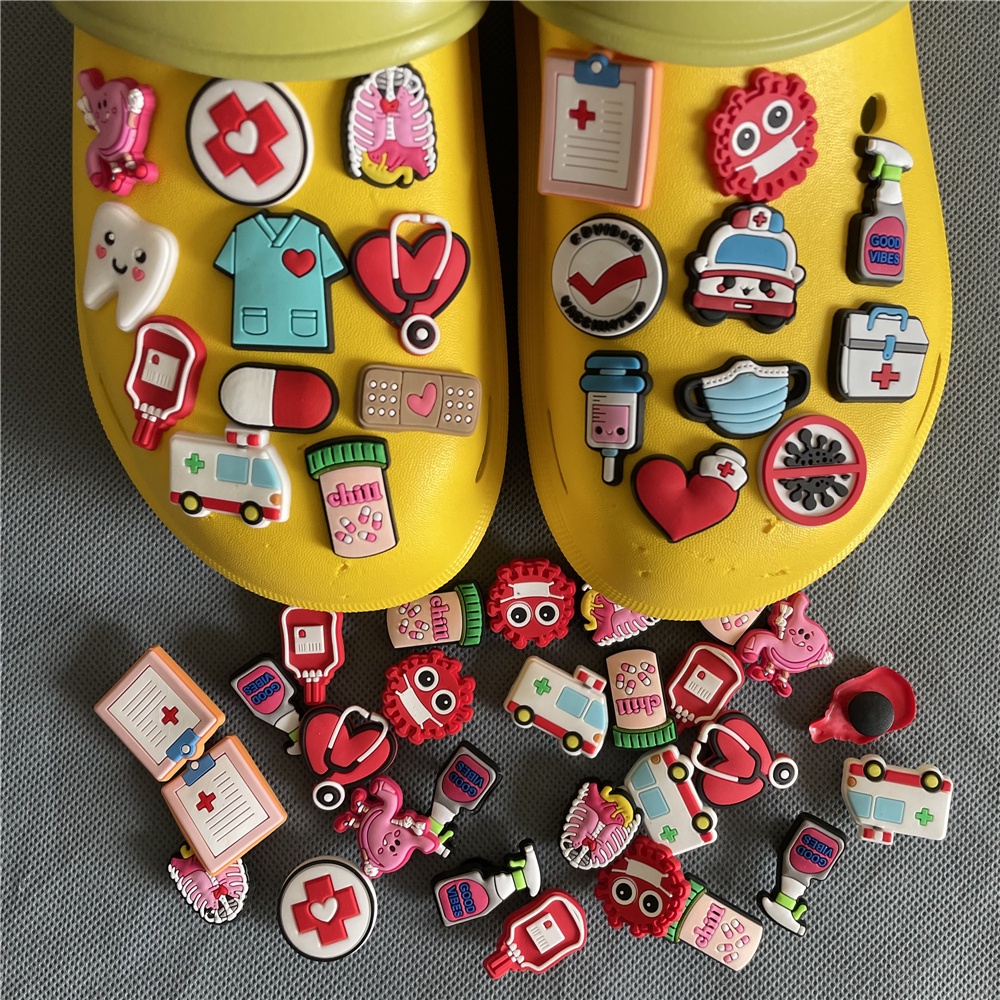 Cartoon Dentisit Ambulance Crocs Jibbits Medical Jibbitz Charm