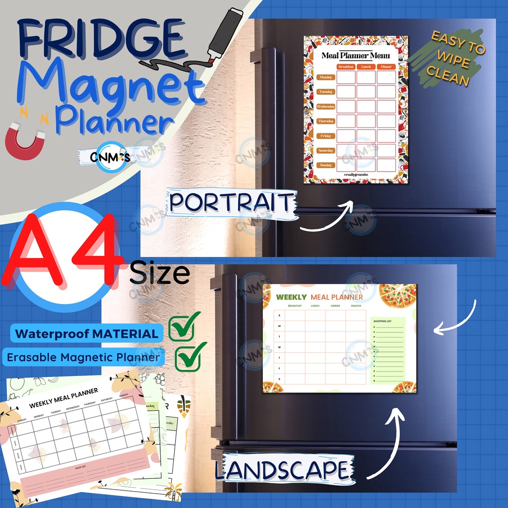 Fridge Magnet Ref Magnet A4size Meal Plan 8'x11' Magnetic Board ...