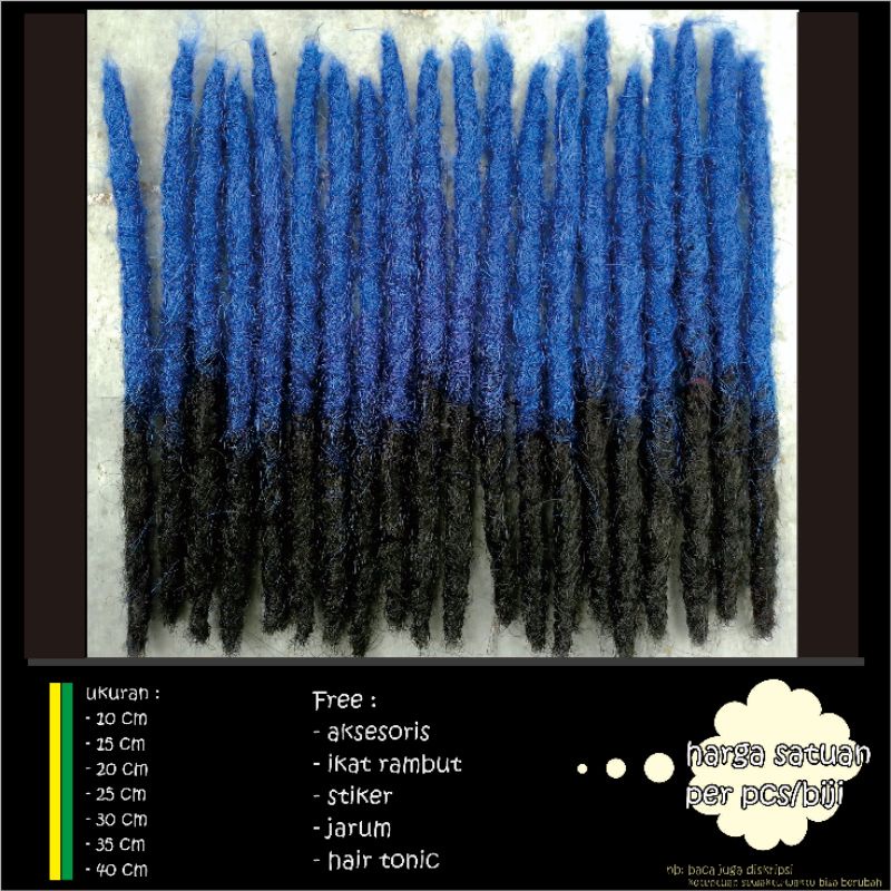 HITAM Dreadlocks Connected Dreadlocks In Blue mix Black Shopee