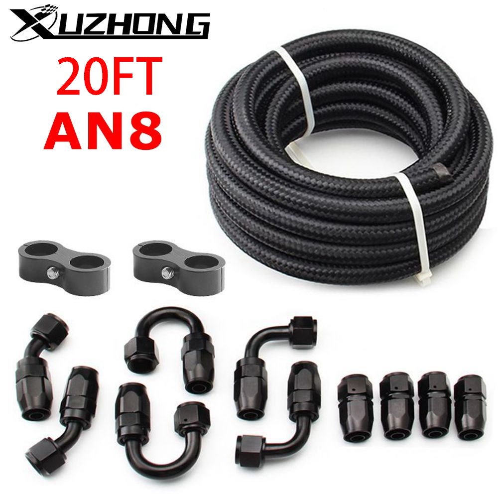 8AN AN8 AN-8 90 Degree Swivel Brake Fitting Hose End for PTFE Fuel Line