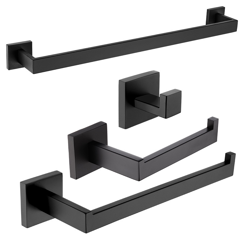 Bathroom Hardware Set Matte Black SUS304 Stainless Steel Wall Mounted