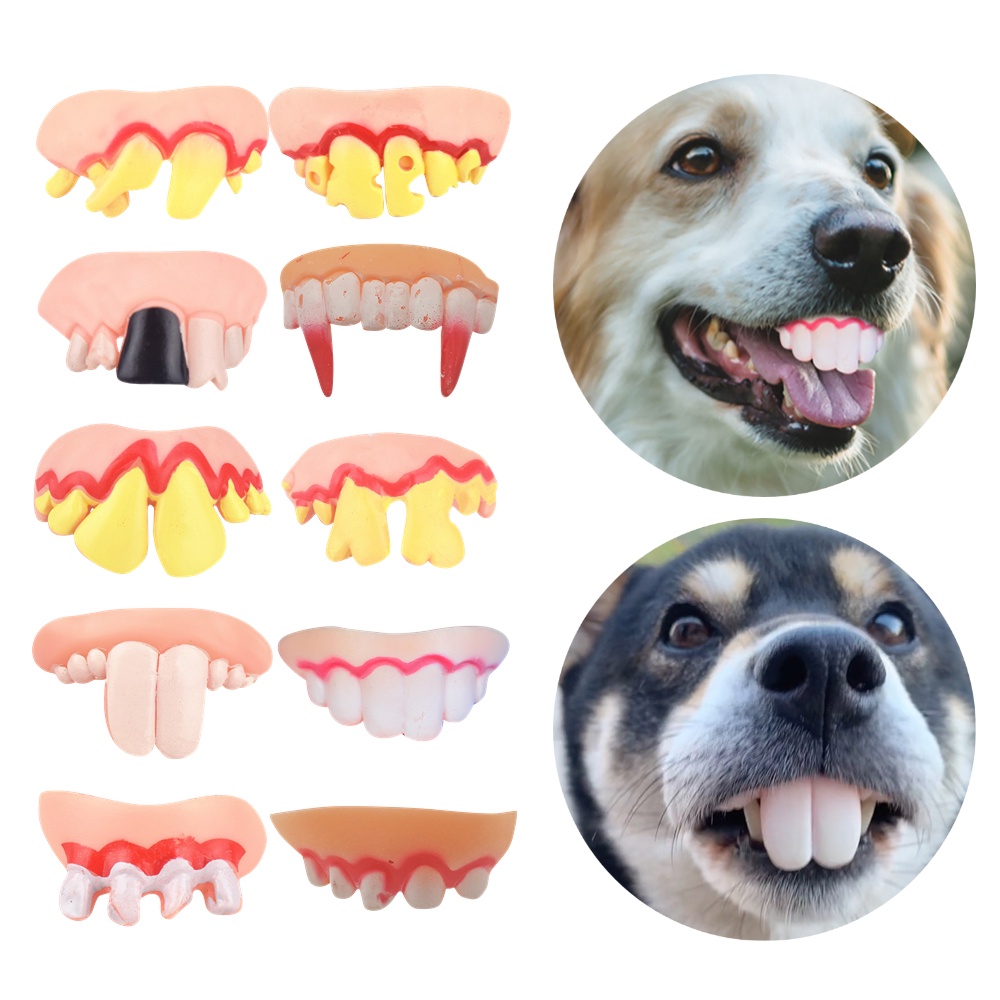 Funny False Teeth For Dog Dentures Pet Decorating Supplies Halloween ...