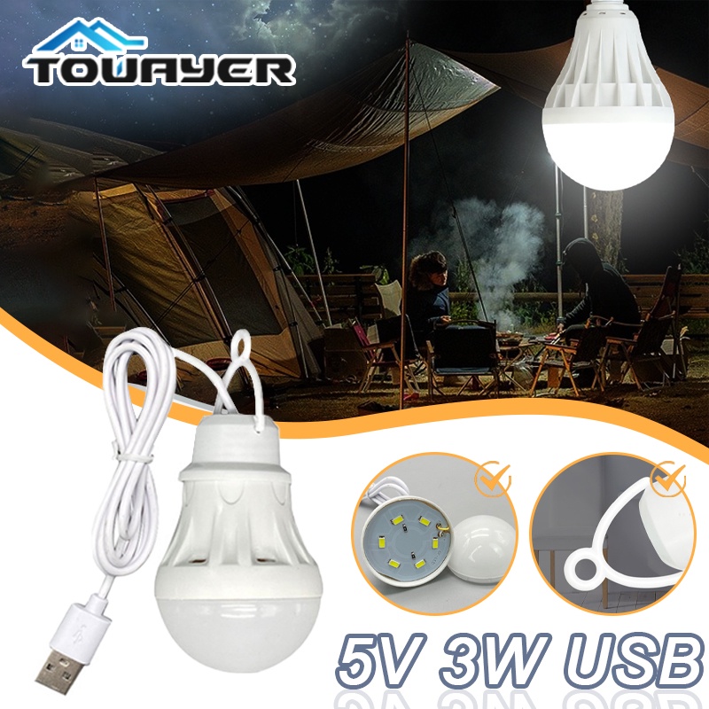 USB Light Bulb LED Portable Camping Light Mini Light Bulb 5V Power Book