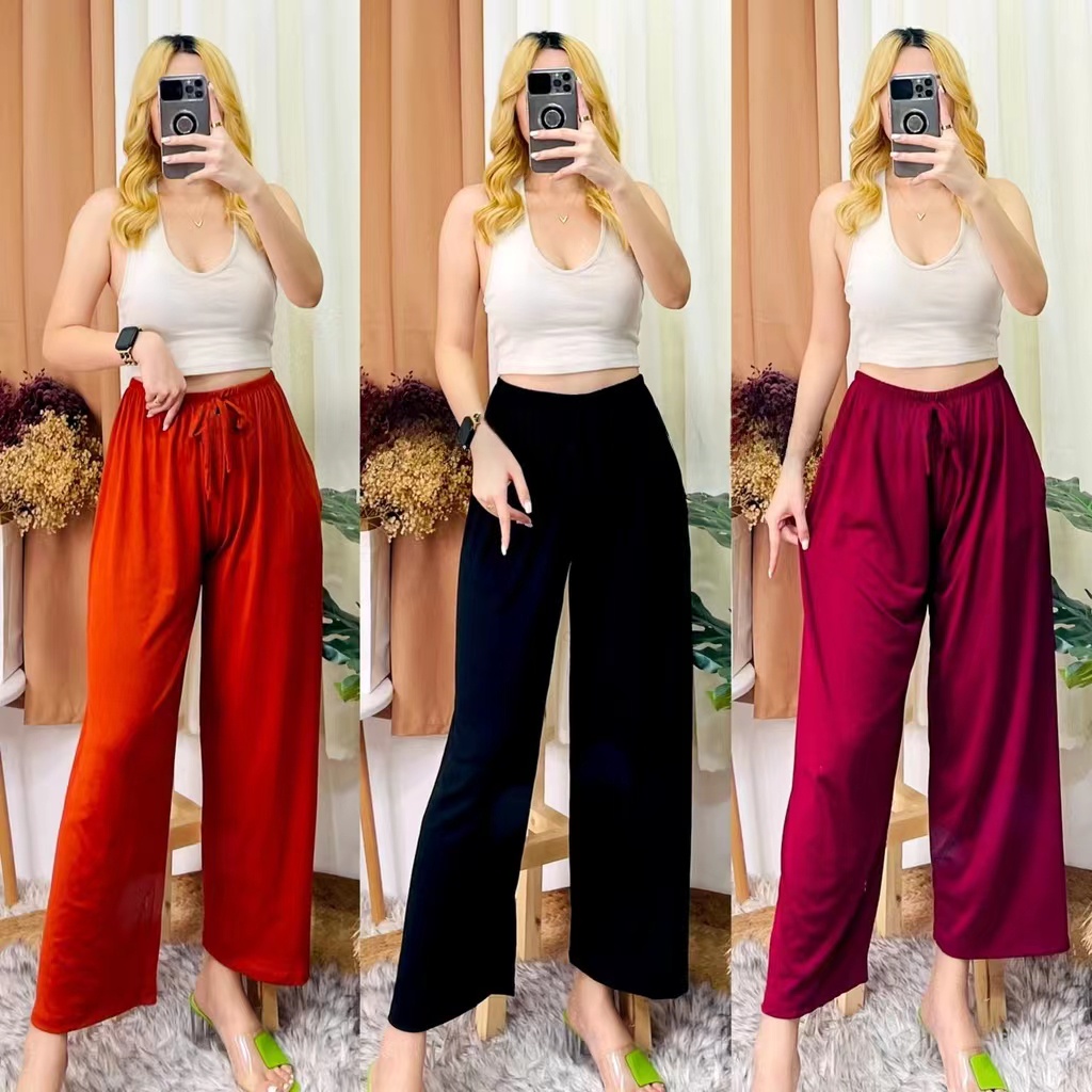 Women korean style plain square pants wide leg square pants for women