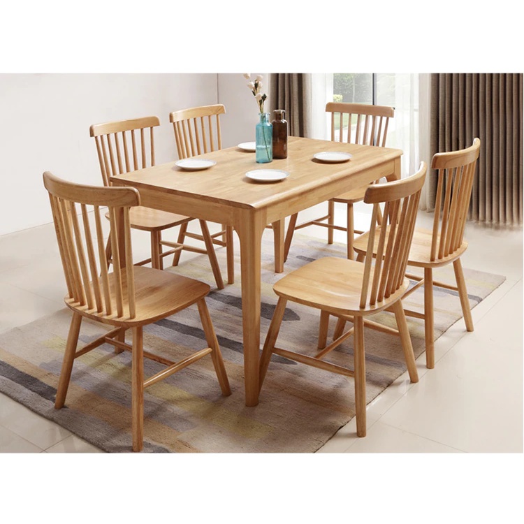 Kruzo Shaker Series Natural Oak Wood Finish Dining Table ONLY | Shopee ...