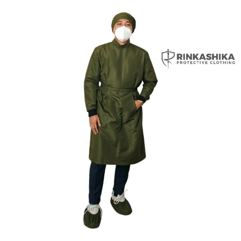 "Basic" Army Green Isolation Gown PPE Lab Gown Smock Gown Shopee