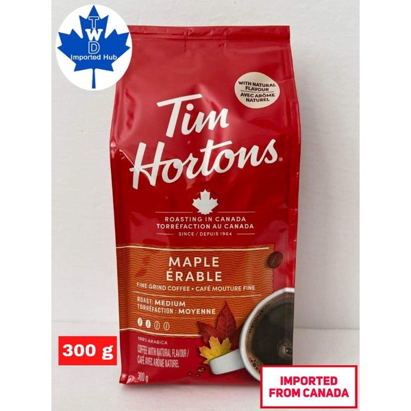 *PROUDLY CANADIAN* Tim Hortons MAPLE Medium Roast Fine Grind Coffee 300g BB JUNE 2024 Shopee
