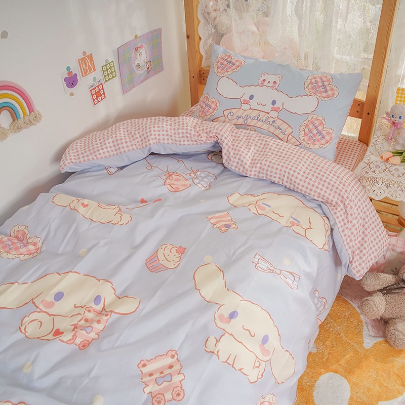 Sanrio Dormitory Three-Piece Set Quilt Cover Bed Sheet and Pillowcase ...