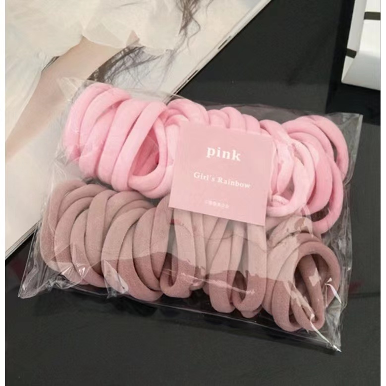 50pcs Hair Tie Gradient Color High Elastic Black Pink Violet Blue ...