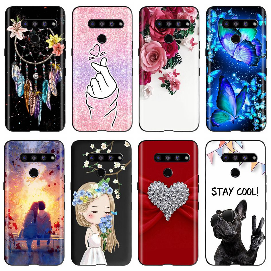 Soft Case LG V40 V50 V50S ThinQ Casing Fashion Flower Butterfly