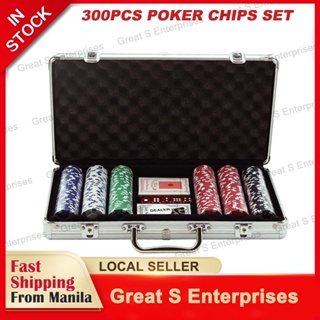 300 PCS Poker Chip Set Texas Hold'Em Dice Poker Chips- Casino Quality  Clay Chips