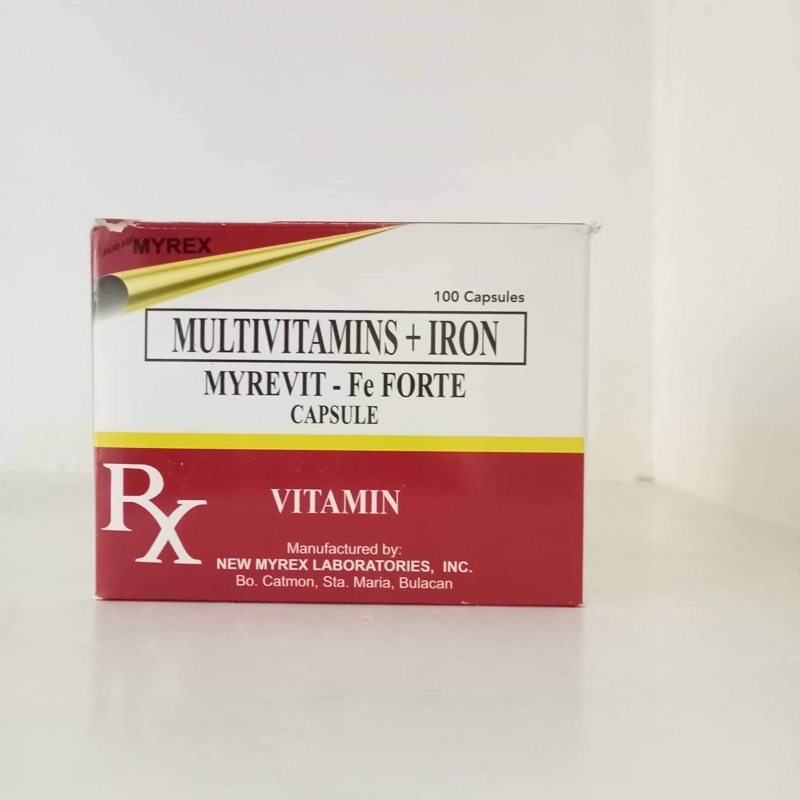 MYREVIT Fe Forte (Multivitamins + IRON) 100 capsules Shopee Philippines