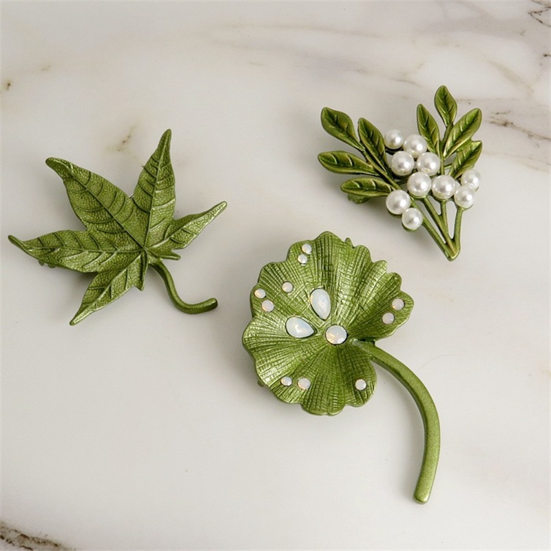 Olive Brooch Enamel Corsages Pins Suit Coat Scarf Accessories