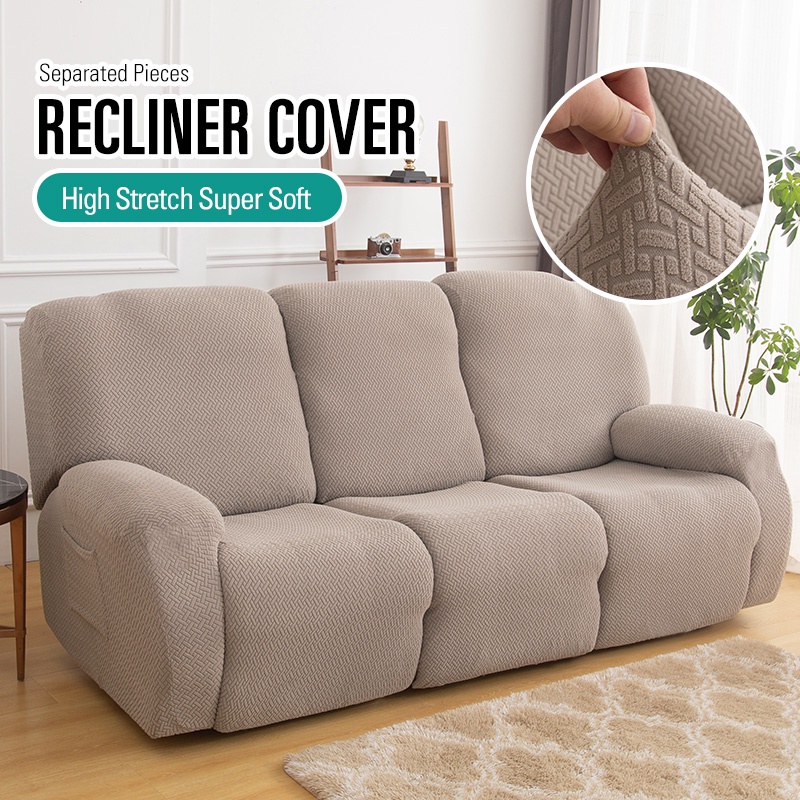 1/2/3 Seater Recliner Sofa Cover Thick Jacquard Recliner Chair Cover