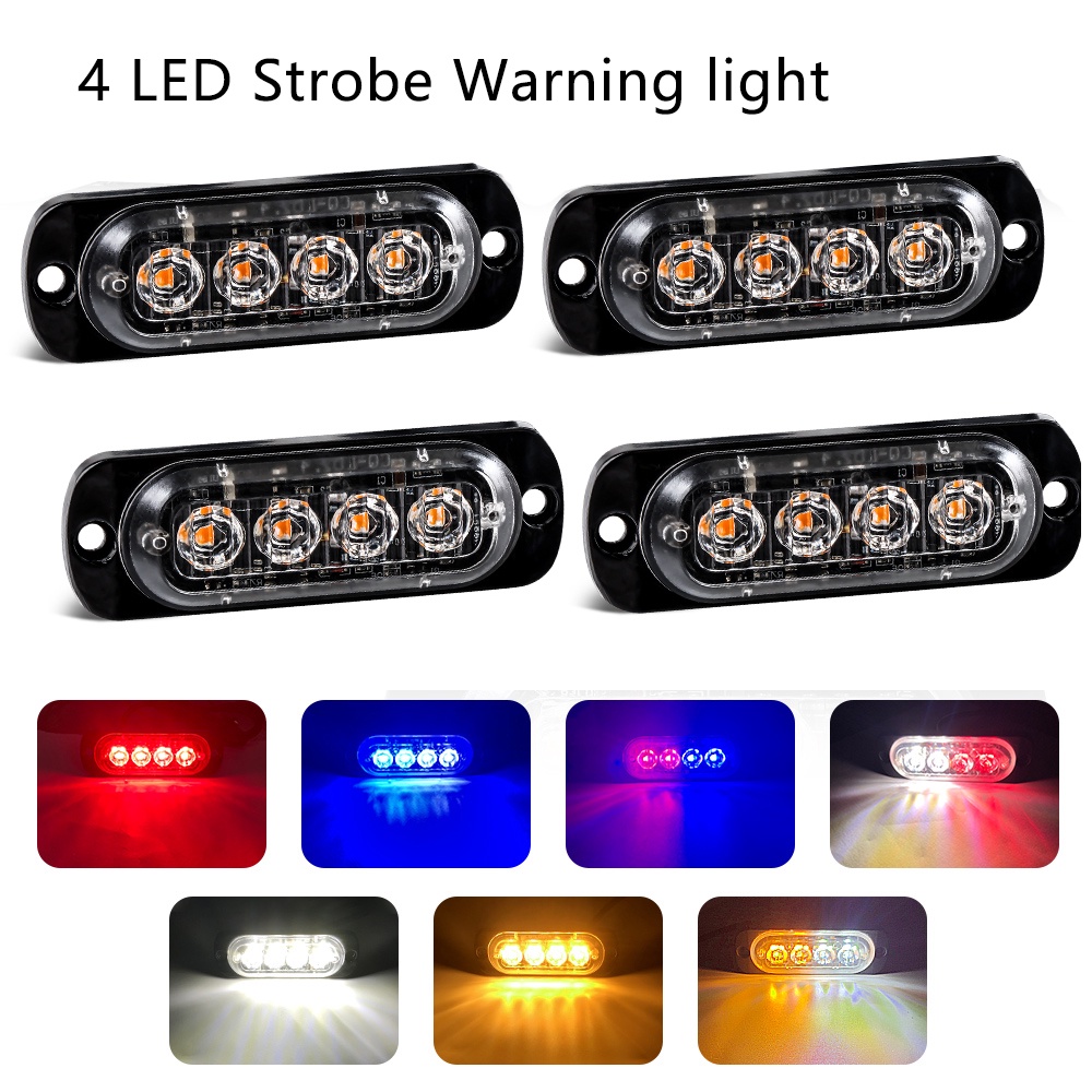 Led Strobe Warning Light Grill Flashing Signal Lamp Breakdown Emergency