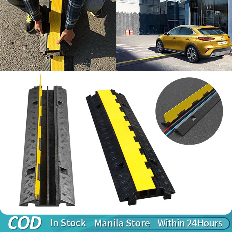 Cable Ramp 2 Channel Black & Yellow Floor Cord Cable Protector for ...