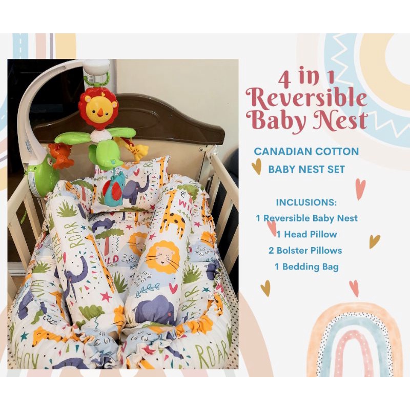 (REVERSIBLEDOUBLE SIDE PRINTS) MOST AFFORDABLE Baby Crib Nest / Baby