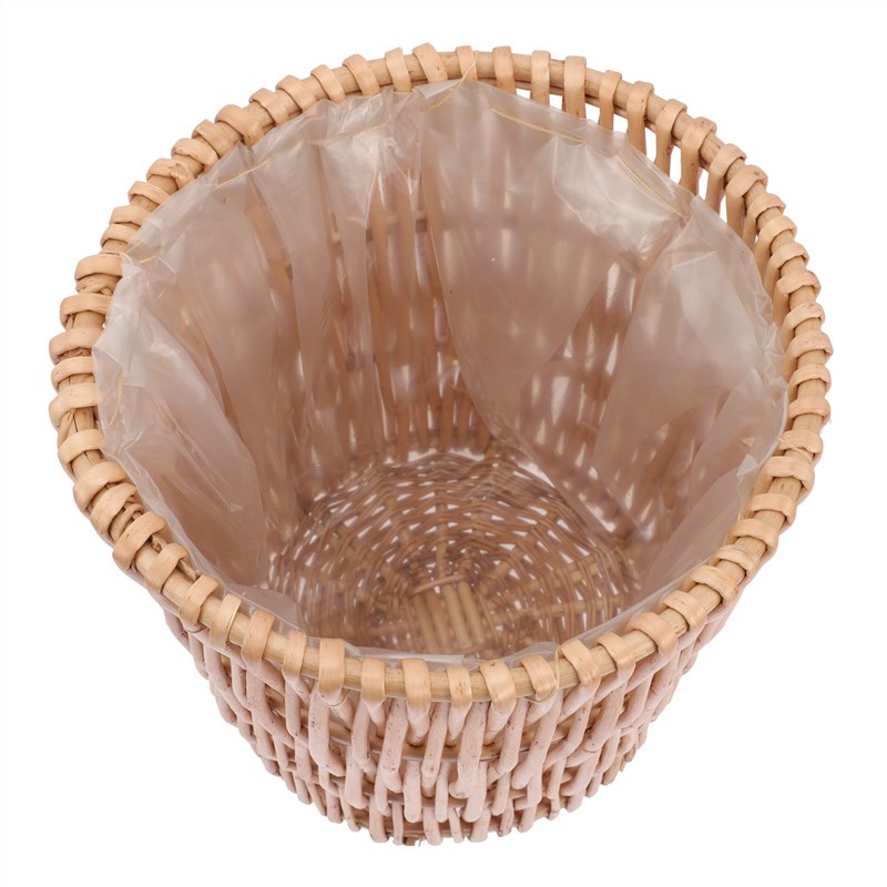 Basket Trash Can Waste Wicker Rattan Woven Bathroom Wastebasket Storage