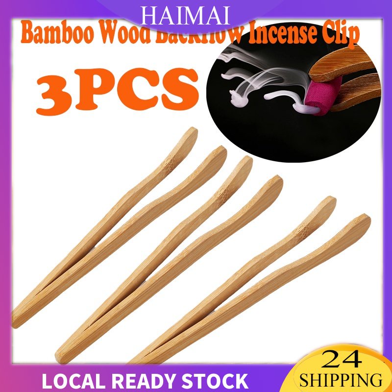 Bamboo Wood Backflow Incense HolderTongs Wooden Tea Cup Tongs ...