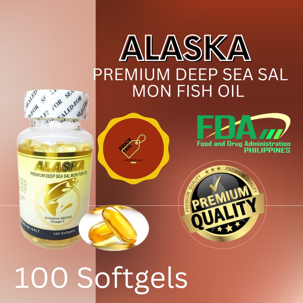 Alaska Premium Deep Sea Salmon Fish Oil (100 softgels) 100 Authentic