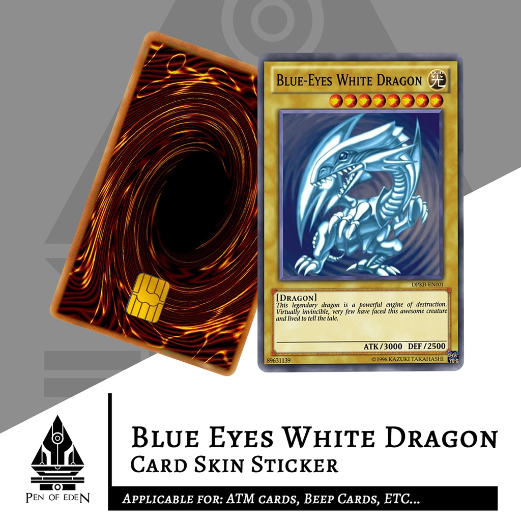 Yu-Gi-Oh! Blue Eyes White Dragon Card Skin Sticker for ATM Card & Beep Card  | Shopee Philippines