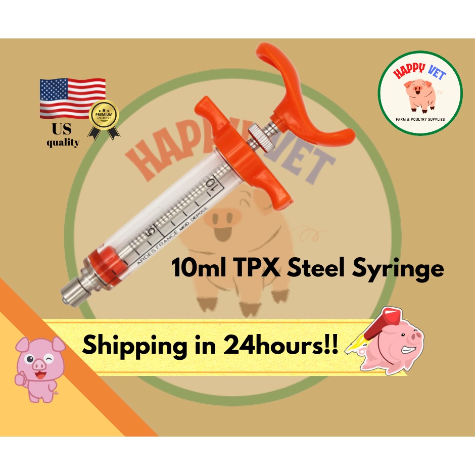 10 mL US Quality syringe TPX Syringe Heavy Duty Veterinary Syringe 20