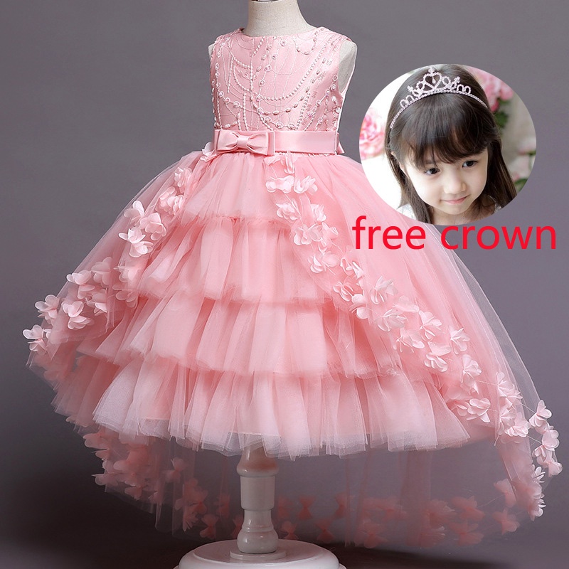 312 Years Old Pink Dress for Kids Girl 10 Years Old Sleeveless Tulle