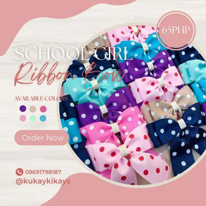 SCHOOL GIRL BOW IN POLKA Shopee Philippines