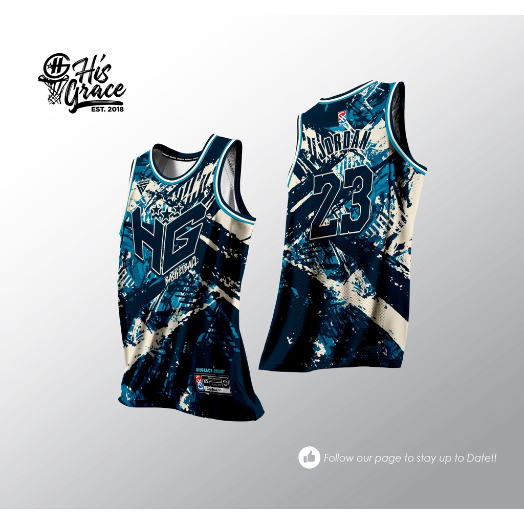 FULL SUBLIMATION HISGRACE BASKETBALL JERSEY BLUE