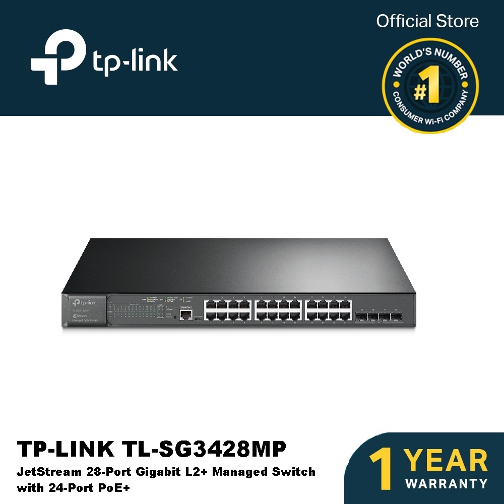 TP-LINK TL-SG3428MP JetStream 28-Port Gigabit L2+ Managed Switch with ...