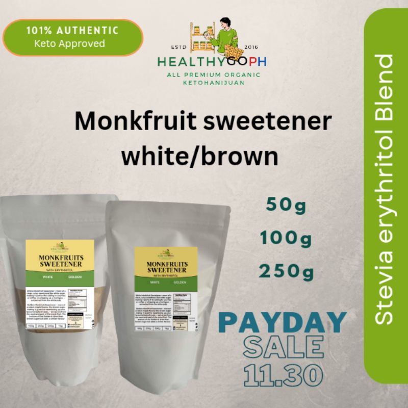 Monkfruit Sweetener With Erythritol White Golden Resealable Shopee Philippines