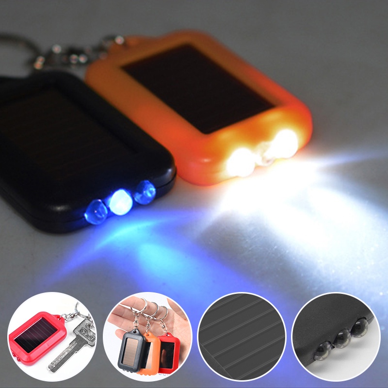 Portable Solar Keyring Light Torch Lamp Mini LED Flashlight Keychain ...