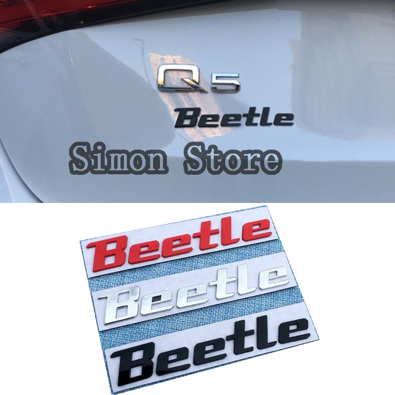 12x2cm Metal Beetle Logo Car Side Fender Sticker Emblem Auto Body Badge
