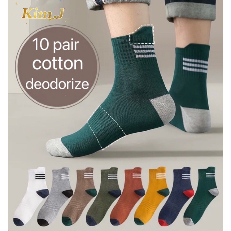 Set Of 10Pairs Korean Style High Quality Ankle Socks Three Stripe ...