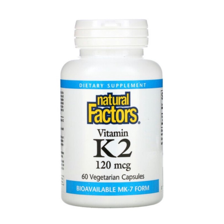 Natural Factors, Vitamin K2, 120 mcg, 60 Vegetarian Capsules Shopee